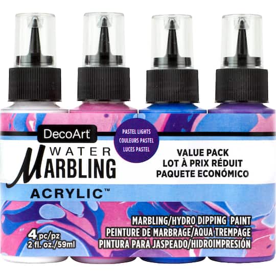 DecoArt&#xAE; 4-Color Pastel Brights Water Marbling Value Pack